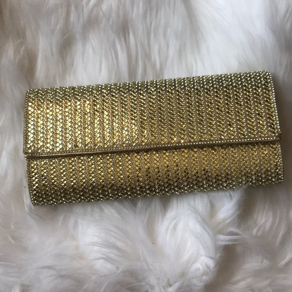 Starlet | vintage gold crystal clutch purse